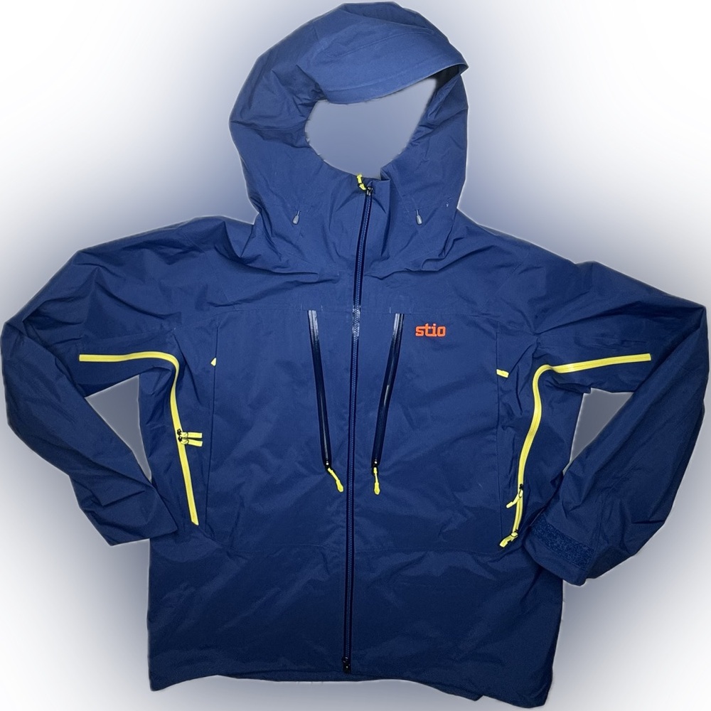 NWOT Stio Blue Environ Ski Jacket with Bright Yellow Details, men XXL